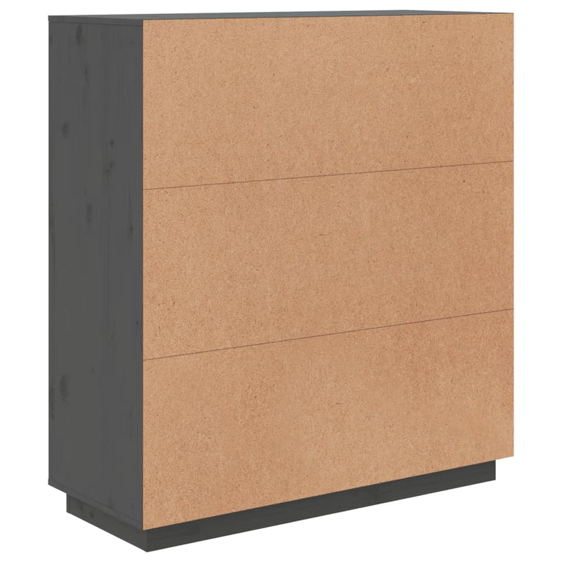 vidaXL szürke tömör fenyőfa magasszekrény 100 x 40 x 108,5 cm