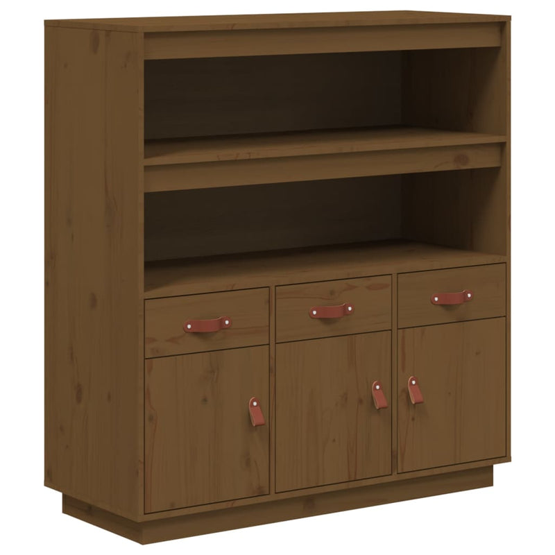 vidaXL mézbarna tömör fenyőfa magasszekrény 100 x 40 x 108,5 cm