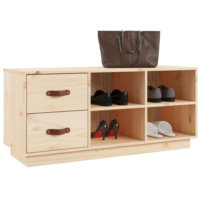 vidaXL tömör fenyőfa cipőtároló pad 100 x 34 x 45 cm