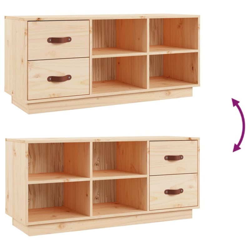 vidaXL tömör fenyőfa cipőtároló pad 100 x 34 x 45 cm