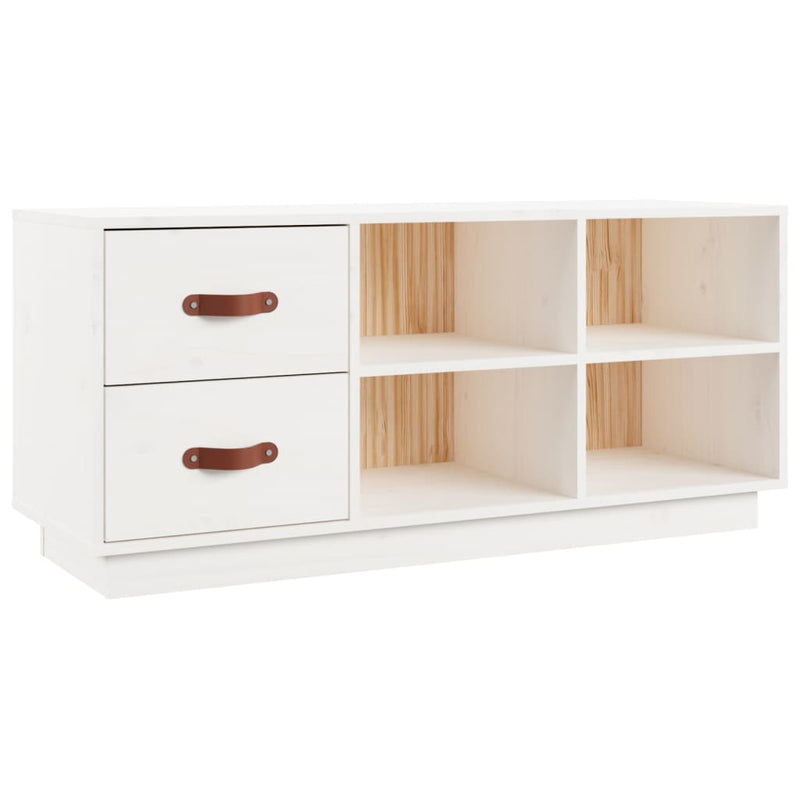 vidaXL fehér tömör fenyőfa cipőtároló pad 100 x 34 x 45 cm