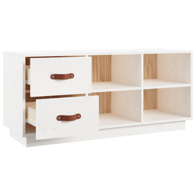 vidaXL fehér tömör fenyőfa cipőtároló pad 100 x 34 x 45 cm