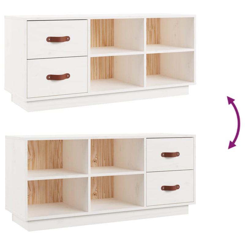 vidaXL fehér tömör fenyőfa cipőtároló pad 100 x 34 x 45 cm