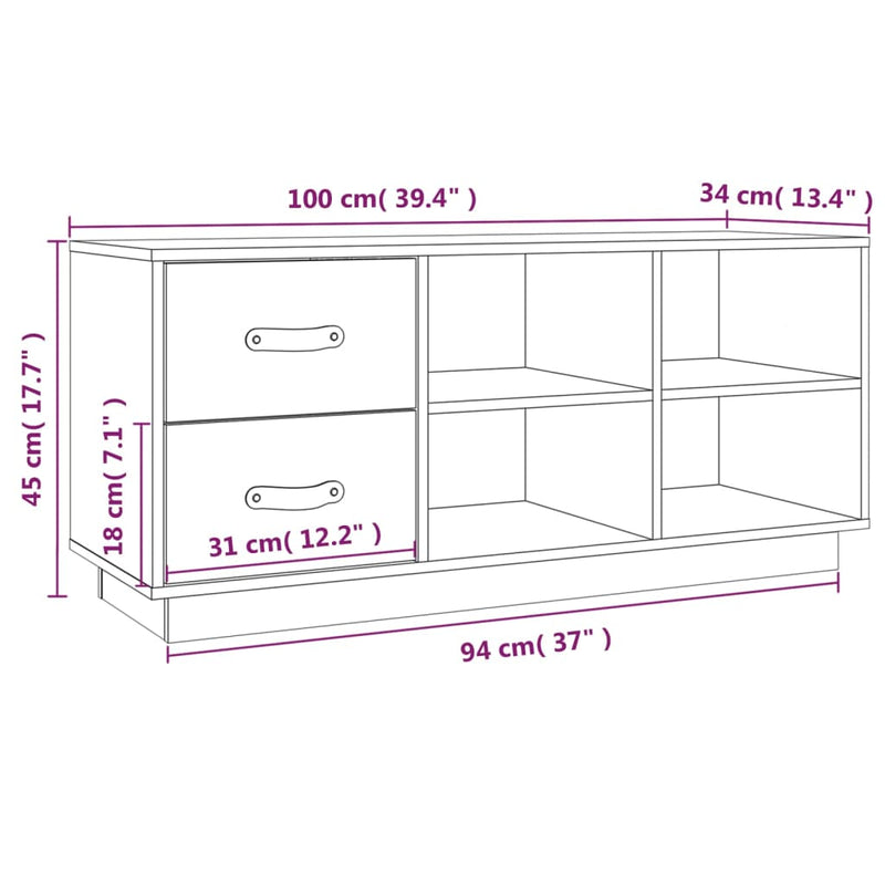 vidaXL fehér tömör fenyőfa cipőtároló pad 100 x 34 x 45 cm