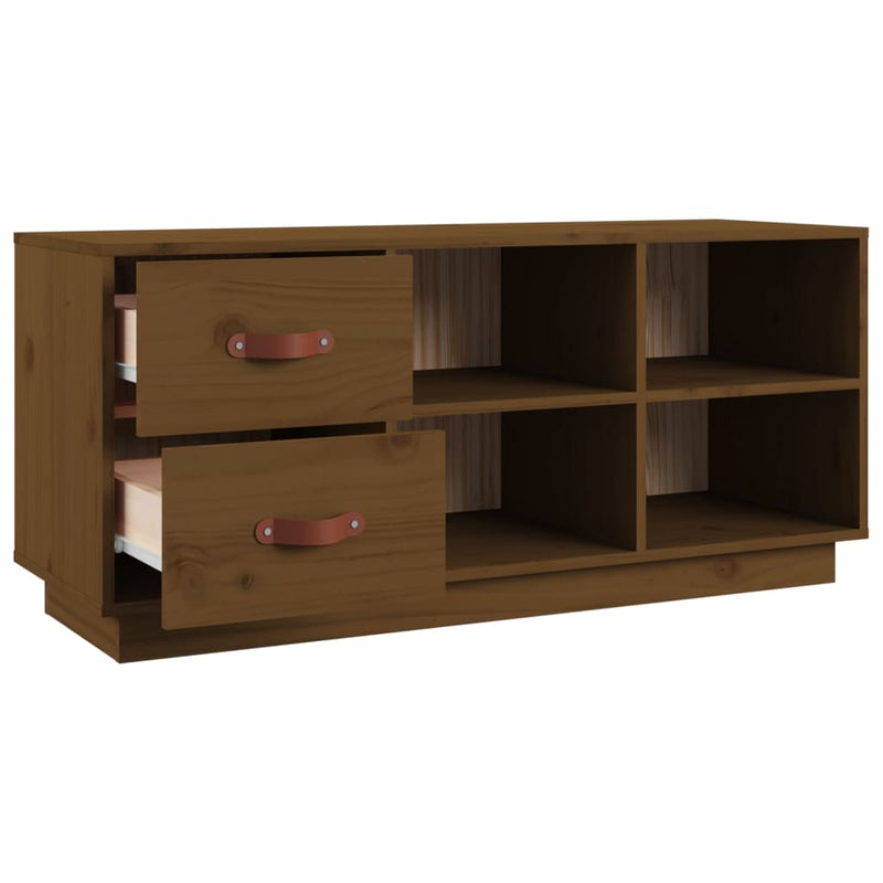 vidaXL mézbarna tömör fenyőfa cipőtároló pad 100 x 34 x 45 cm