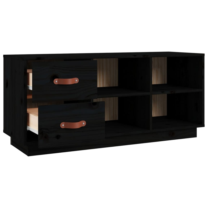 vidaXL fekete tömör fenyőfa cipőtároló pad 100 x 34 x 45 cm