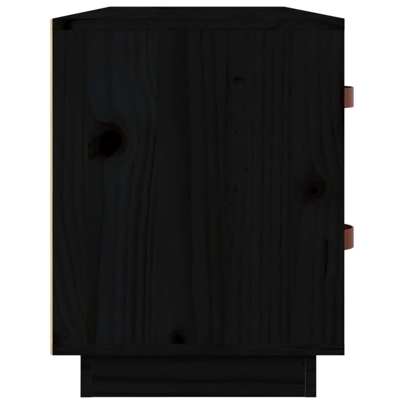 vidaXL fekete tömör fenyőfa cipőtároló pad 100 x 34 x 45 cm
