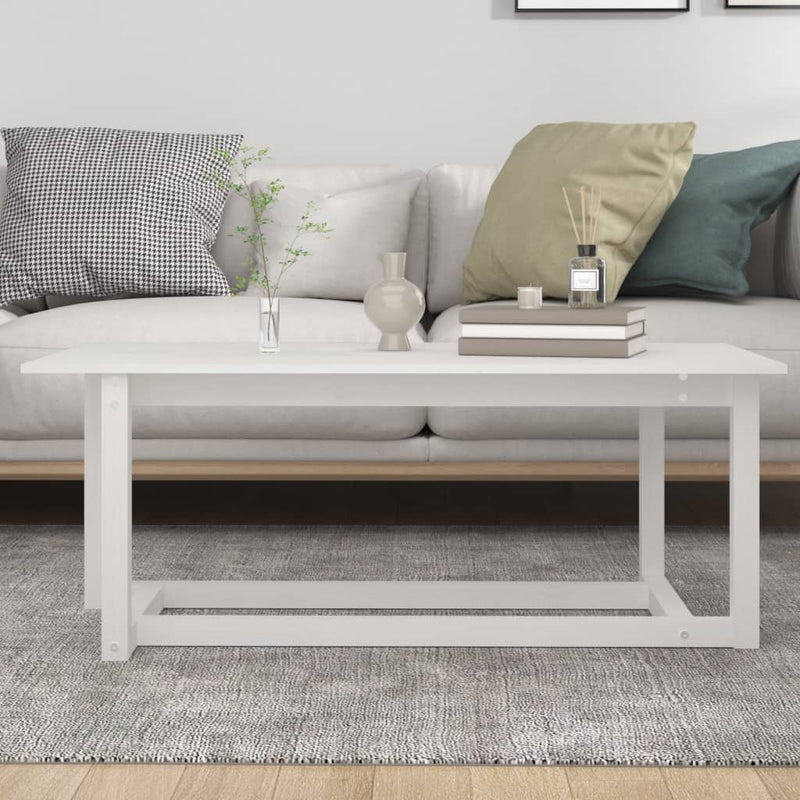 vidaXL fehér tömör fenyőfa dohányzóasztal 110 x 55 x 45 cm
