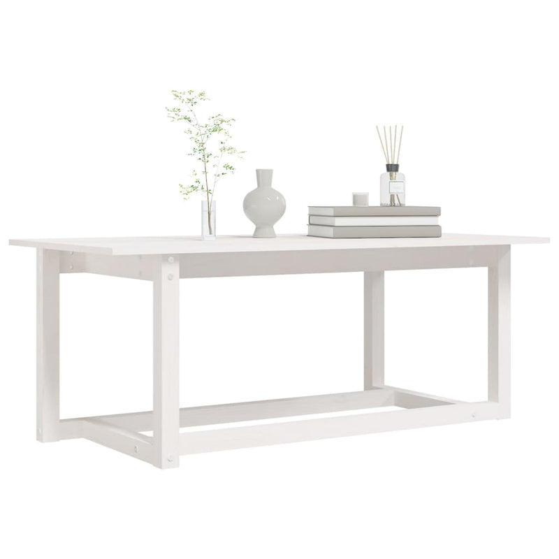vidaXL fehér tömör fenyőfa dohányzóasztal 110 x 55 x 45 cm