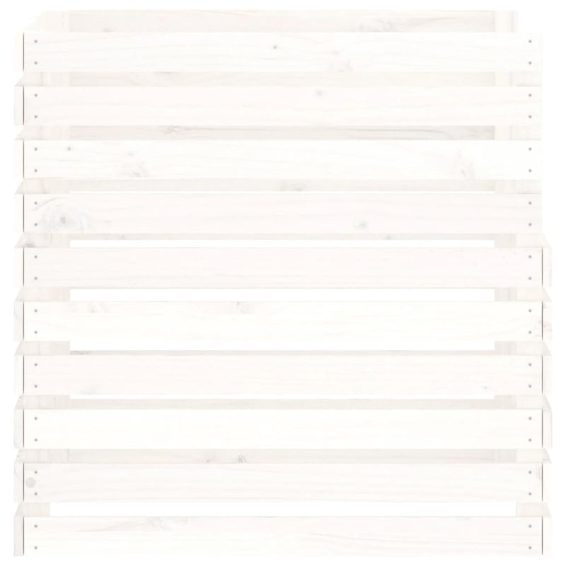 vidaXL fehér tömör fenyőfa komposztáló 80 x 80 x 78 cm