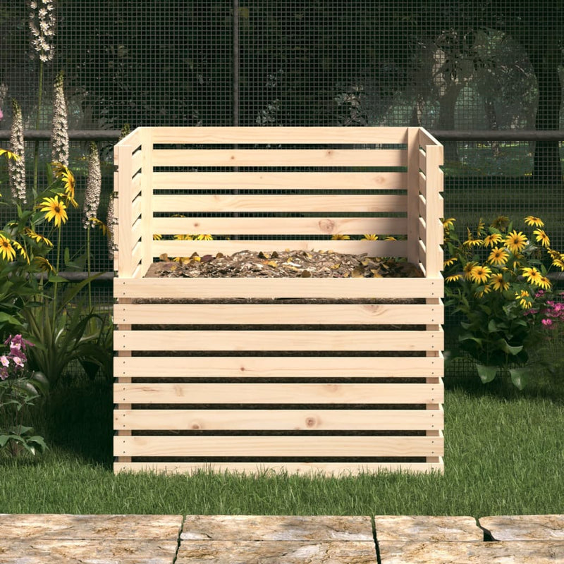 vidaXL tömör fenyőfa komposztáló 100x100x102 cm