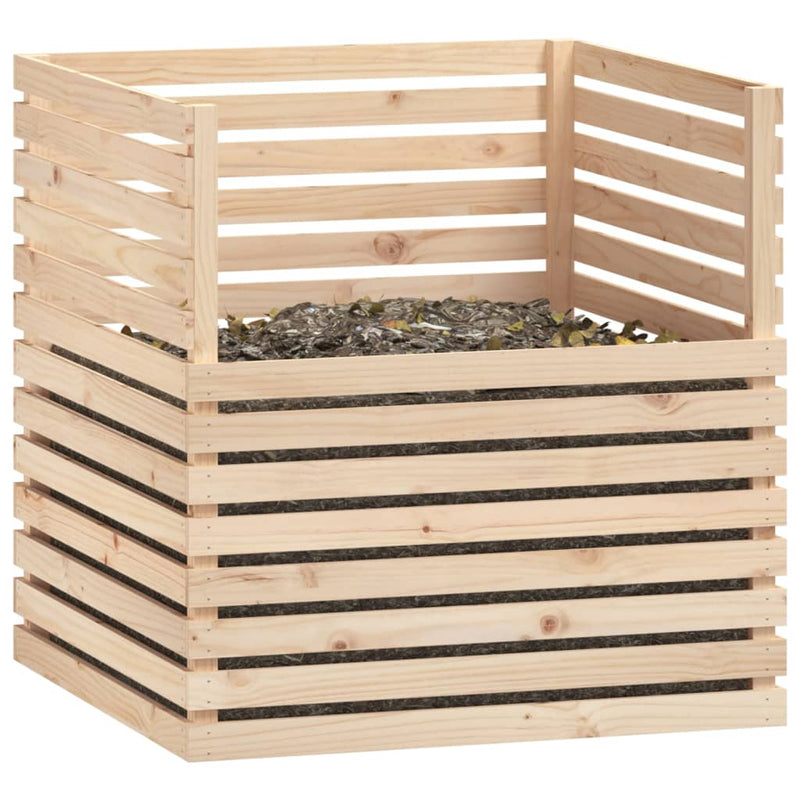 vidaXL tömör fenyőfa komposztáló 100x100x102 cm