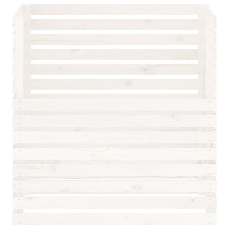vidaXL fehér tömör fenyőfa komposztáló 100x100x102 cm
