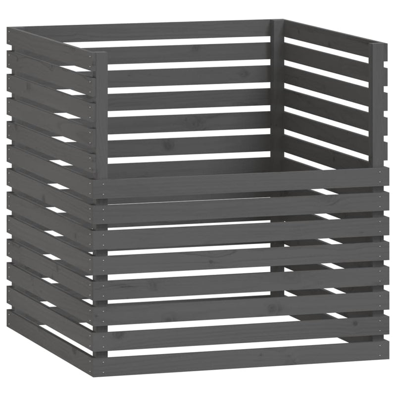 vidaXL szürke tömör fenyőfa komposztáló 100 x 100 x 102 cm