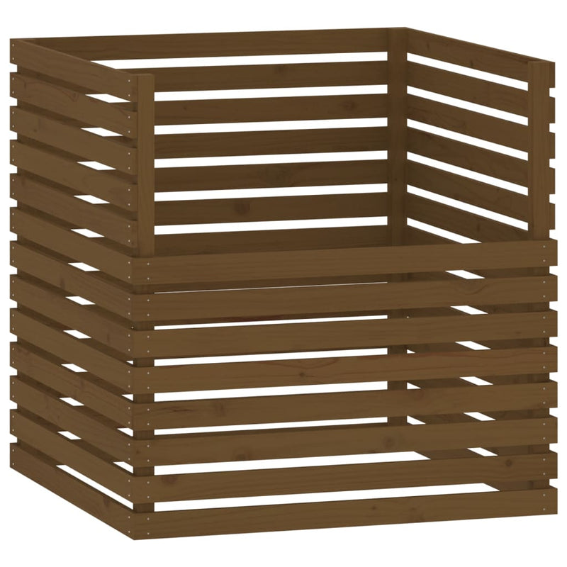 vidaXL barna tömör fenyőfa komposztáló 100 x 100 x 102 cm