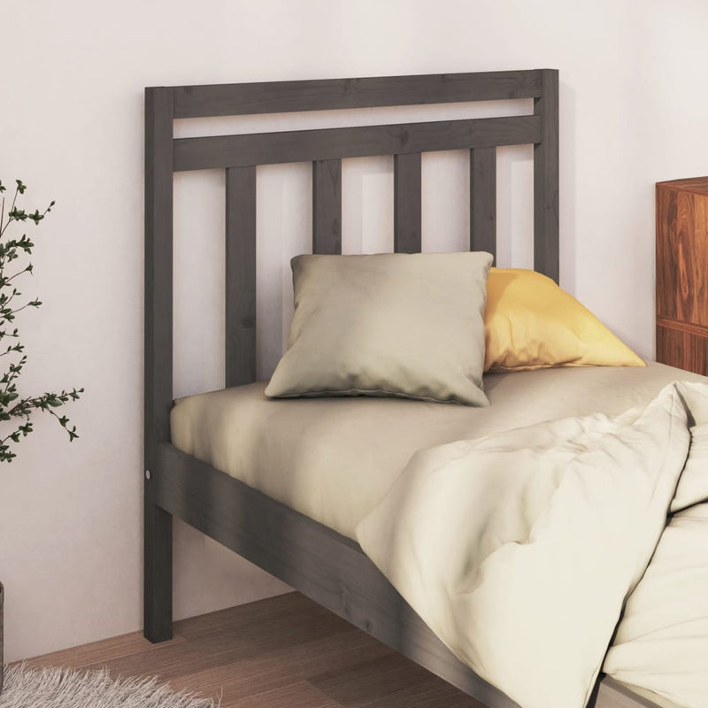 vidaXL szürke tömör fenyőfa ágy fejtámla 95 x 4 x 100 cm