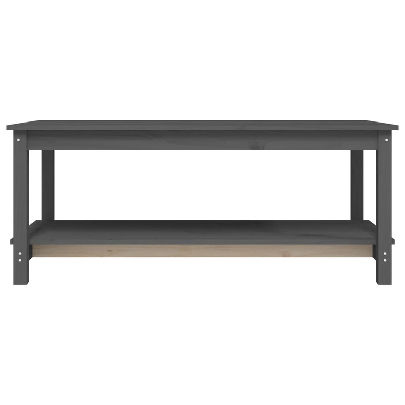 vidaXL szürke tömör fenyőfa dohányzóasztal 110 x 55 x 45 cm