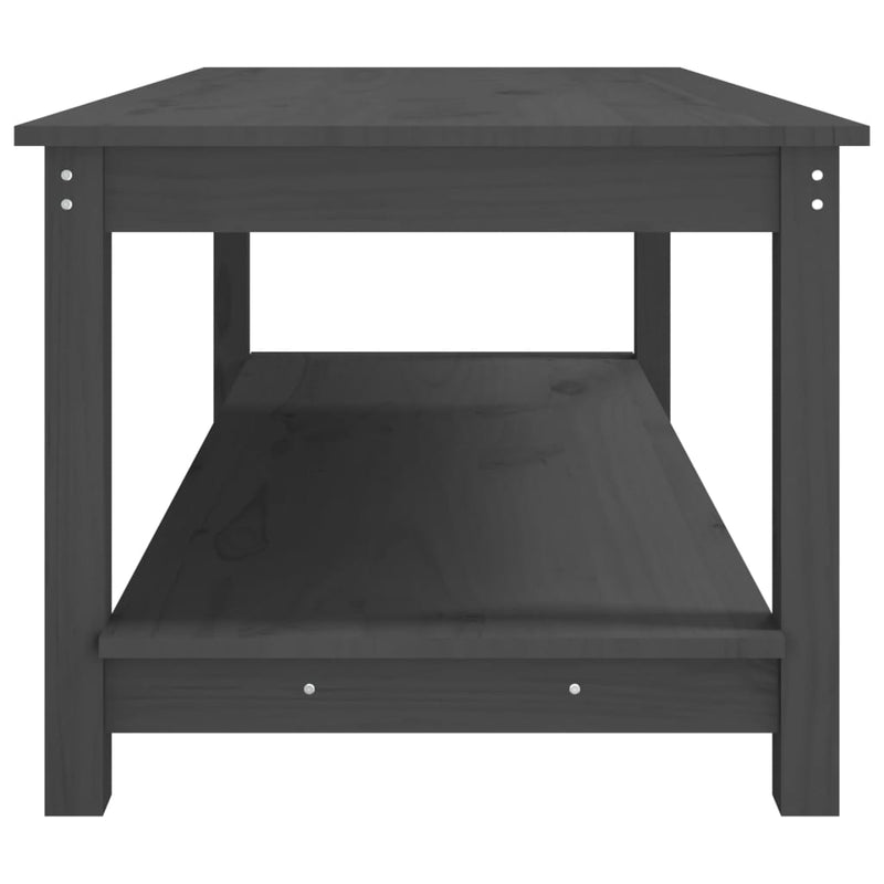 vidaXL szürke tömör fenyőfa dohányzóasztal 110 x 55 x 45 cm