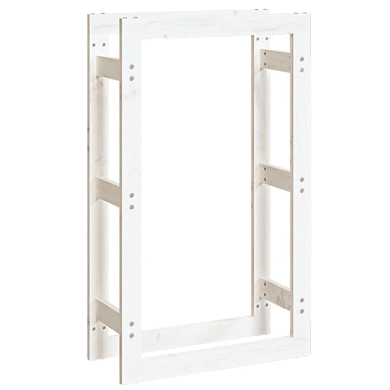 vidaXL fehér tömör fenyőfa tűzifatartó állvány 60 x 25 x 100 cm