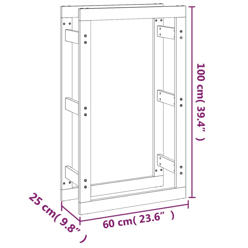vidaXL mézbarna tömör fenyőfa tűzifatartó állvány 60 x 25 x 100 cm