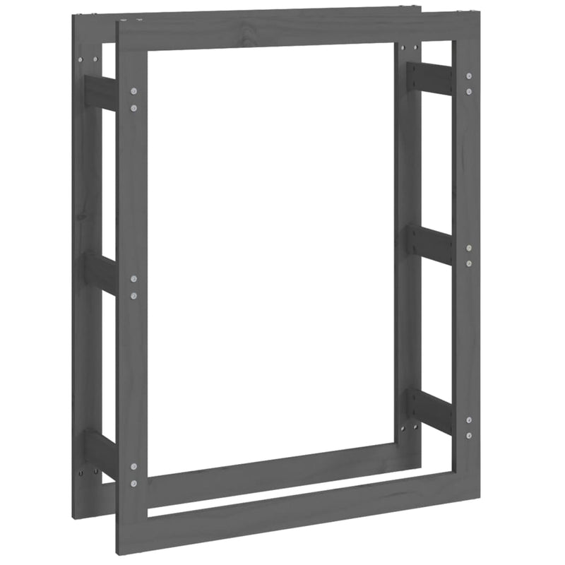 vidaXL szürke tömör fenyőfa tűzifatartó állvány 80 x 25 x 100 cm