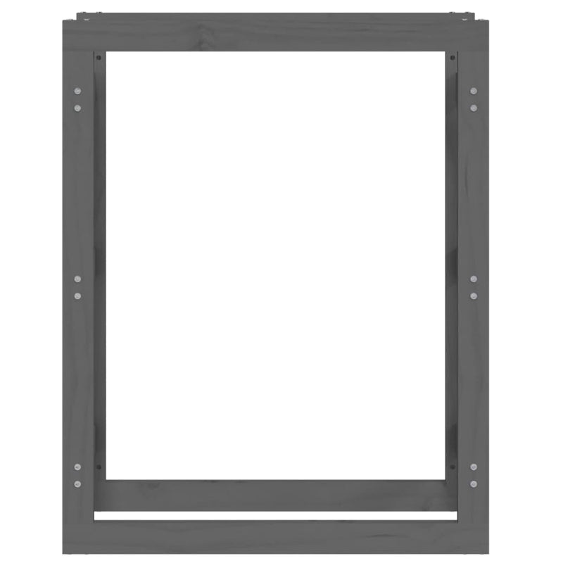 vidaXL szürke tömör fenyőfa tűzifatartó állvány 80 x 25 x 100 cm