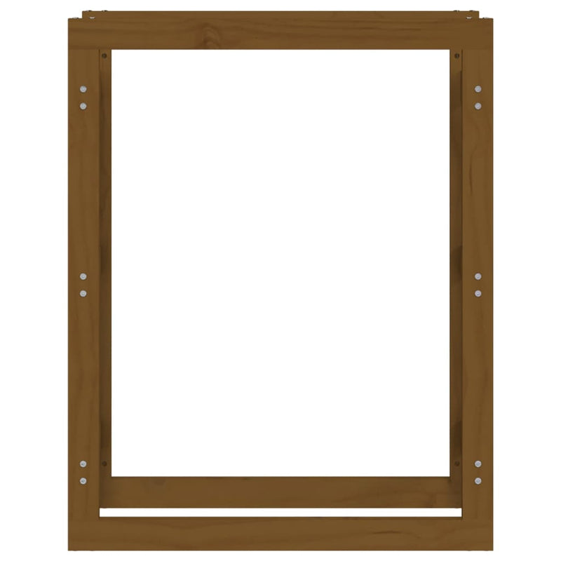 vidaXL mézbarna tömör fenyőfa tűzifatartó állvány 80x25x100 cm