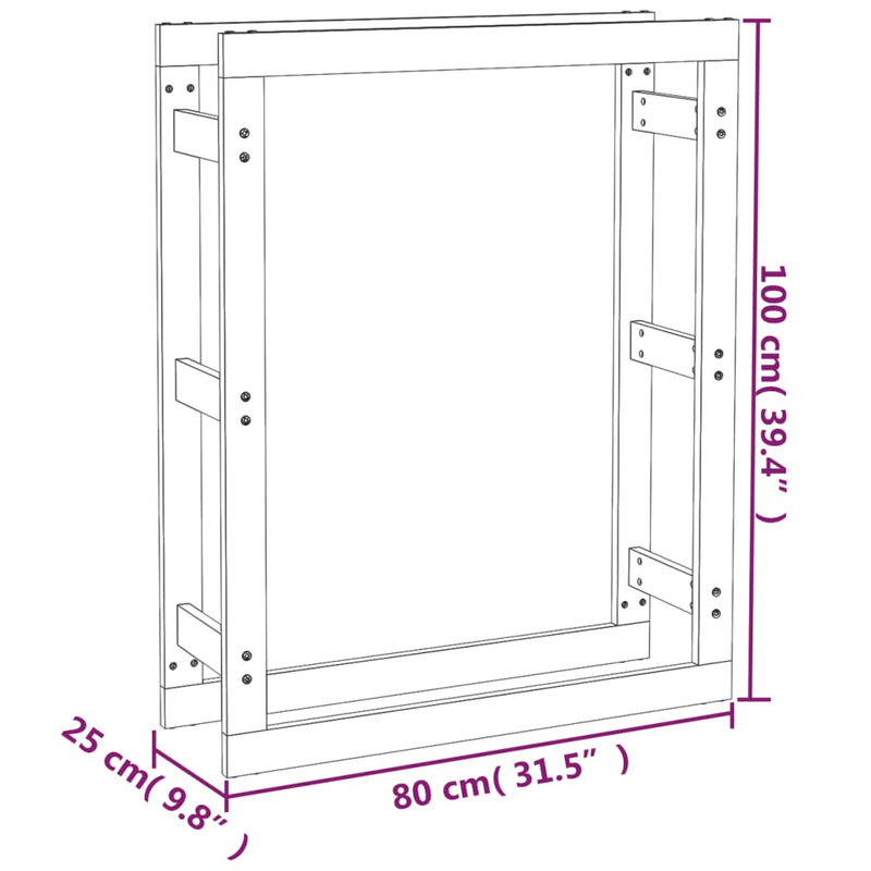 vidaXL mézbarna tömör fenyőfa tűzifatartó állvány 80x25x100 cm