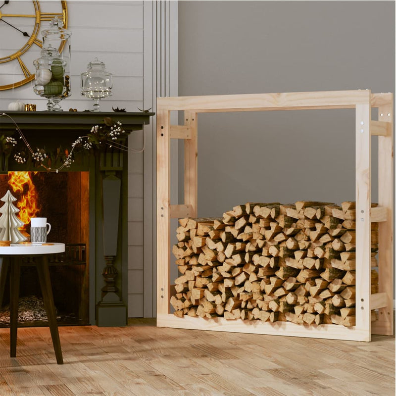 vidaXL tömör fenyőfa tűzifatartó állvány 100x25x100 cm
