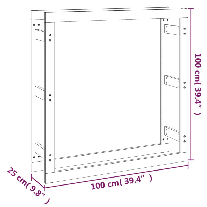 vidaXL fehér tömör fenyőfa tűzifatartó állvány 100x25x100 cm