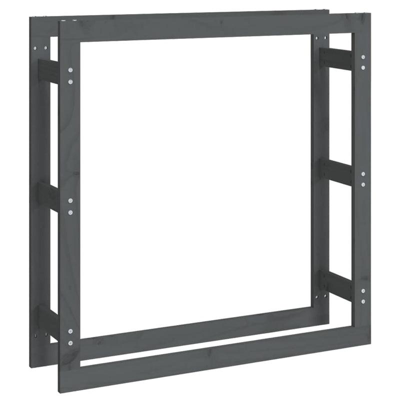 vidaXL szürke tömör fenyőfa tűzifatartó állvány 100x25x100 cm
