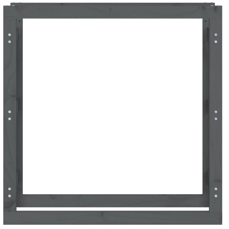vidaXL szürke tömör fenyőfa tűzifatartó állvány 100x25x100 cm