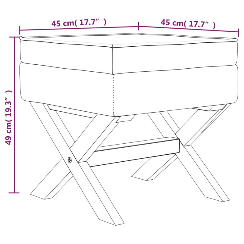 vidaXL sötétszürke bársony tárolóülőke 45 x 45 x 49 cm