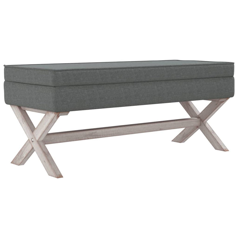 vidaXL sötétszürke szövet tárolóülőke 110 x 45 x 49 cm