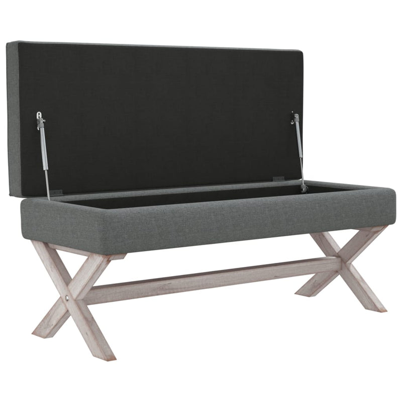 vidaXL sötétszürke szövet tárolóülőke 110 x 45 x 49 cm