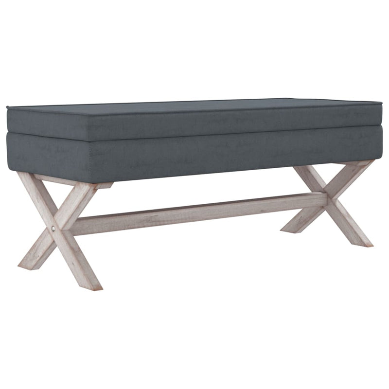 vidaXL sötétszürke bársony tárolóülőke 110 x 45 x 49 cm