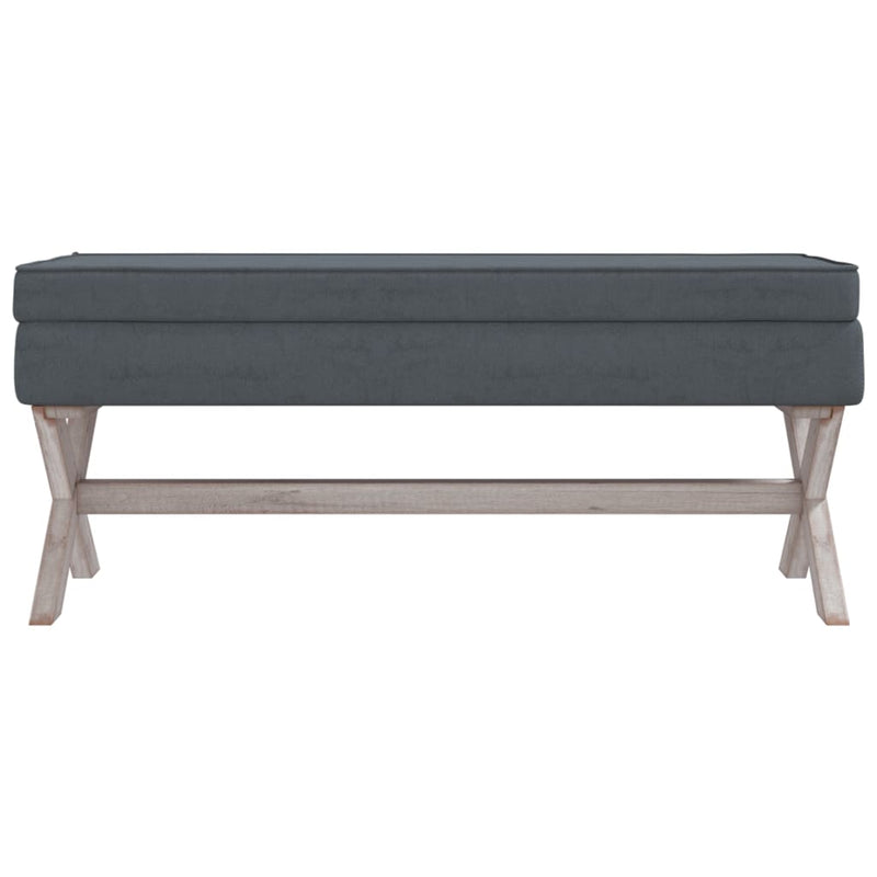 vidaXL sötétszürke bársony tárolóülőke 110 x 45 x 49 cm