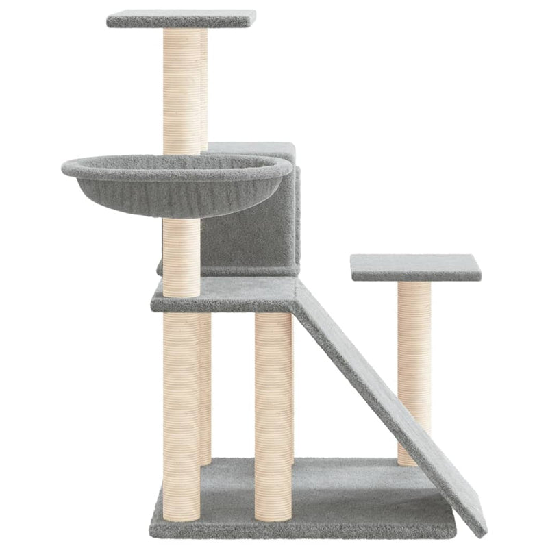 vidaXL világosszürke macskabútor szizál kaparófákkal 82 cm
