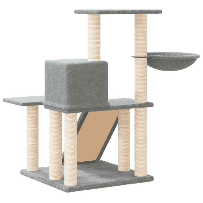vidaXL világosszürke macskabútor szizál kaparófákkal 82 cm