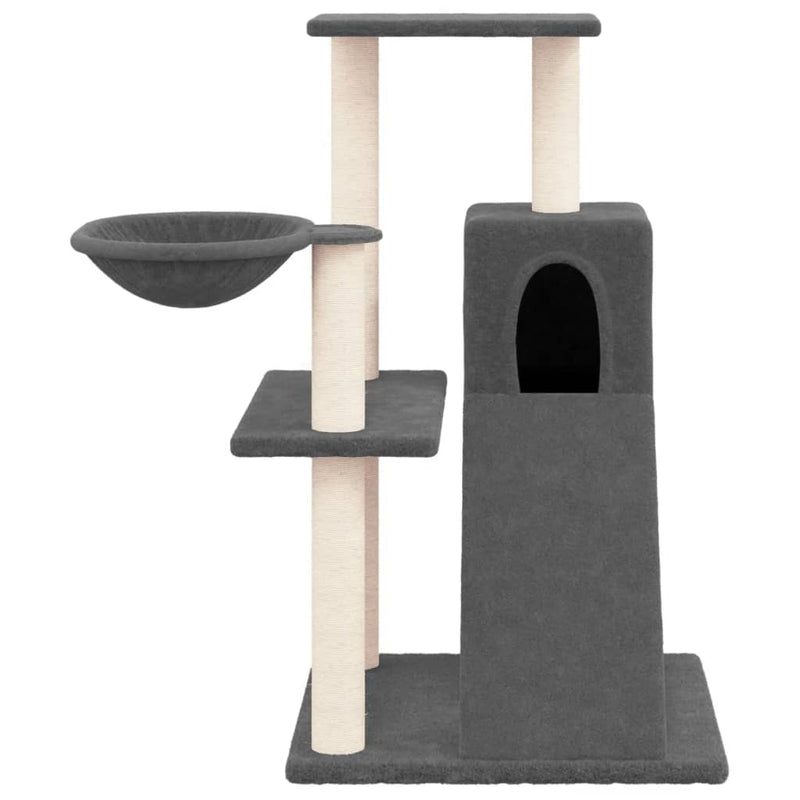 vidaXL sötétszürke macskabútor szizál kaparófával 82 cm