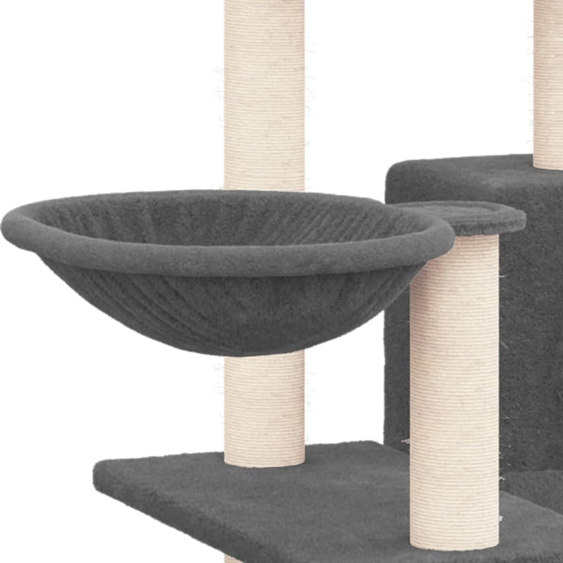 vidaXL sötétszürke macskabútor szizál kaparófával 82 cm