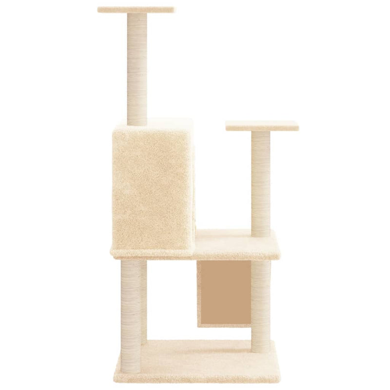 vidaXL krémszínű macskabútor szizál kaparófákkal 109 cm