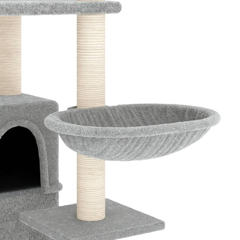 vidaXL világosszürke macskabútor szizál kaparófákkal 175 cm