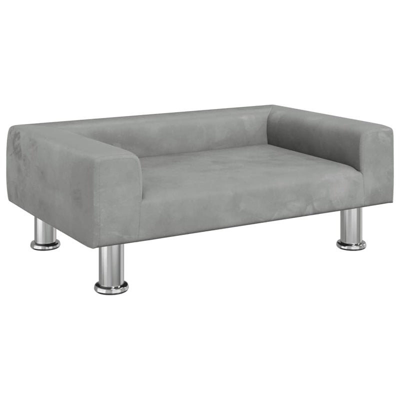 vidaXL világosszürke bársony kutyaágy 70 x 45 x 26,5 cm