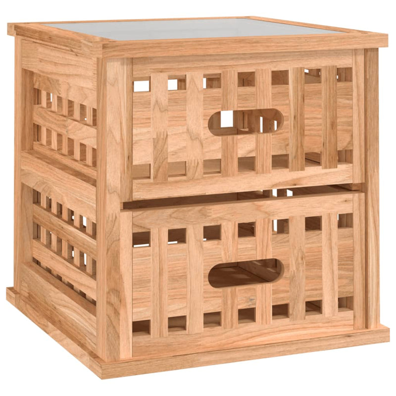 vidaXL 2 db tömör diófa éjjeliszekrény 34 x 34 x 34 cm