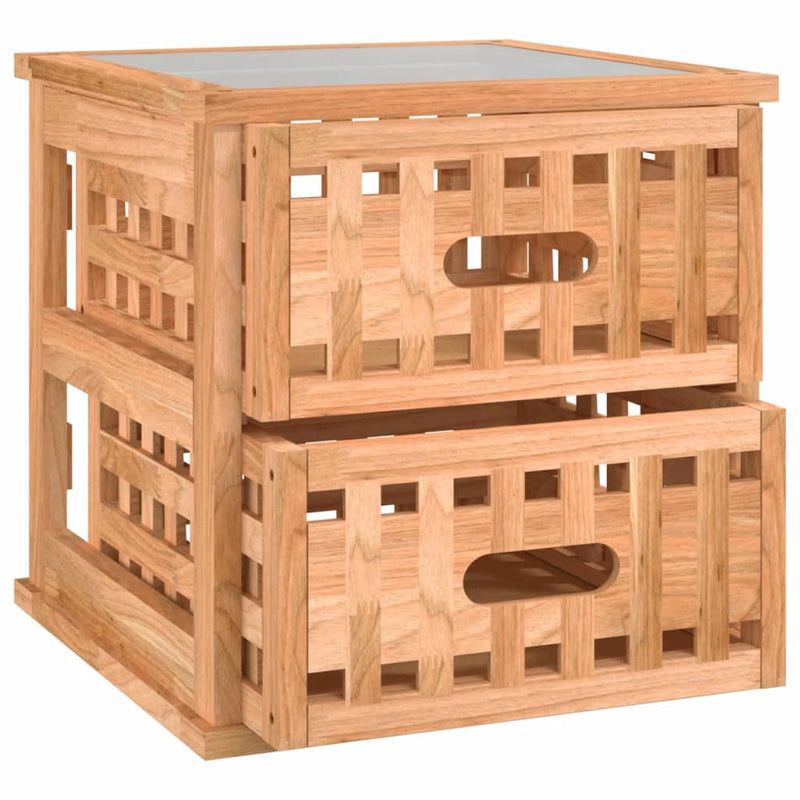 vidaXL 2 db tömör diófa éjjeliszekrény 34 x 34 x 34 cm