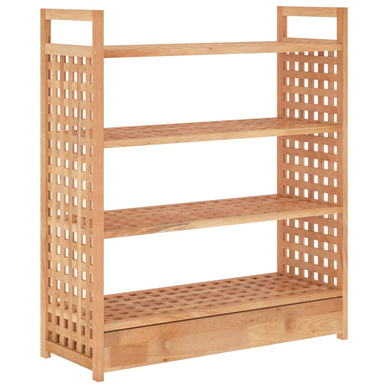 vidaXL tömör diófa cipőállvány fiókkal 70 x 27 x 81 cm