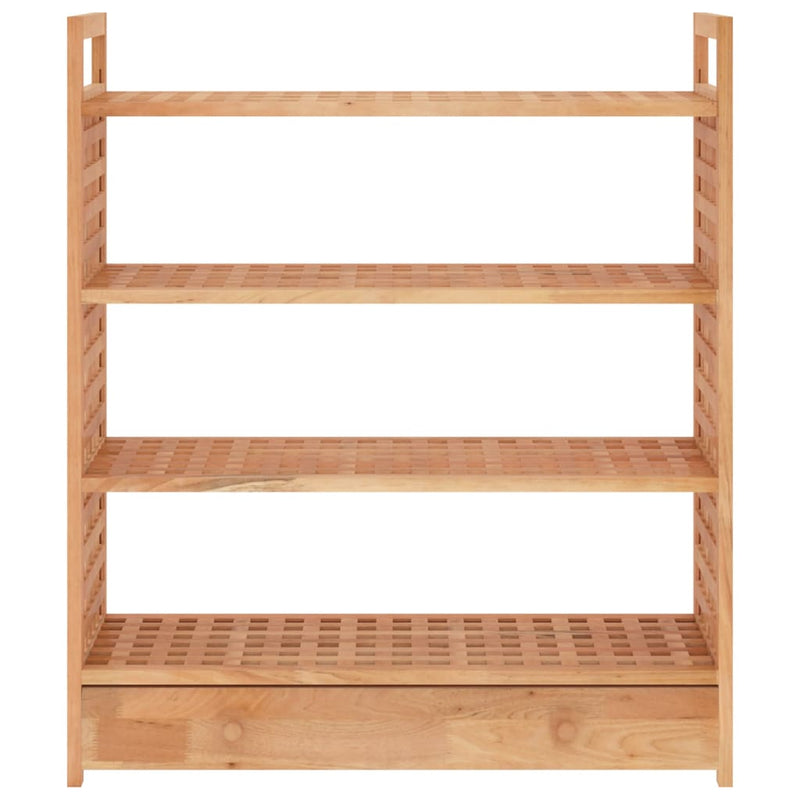 vidaXL tömör diófa cipőállvány fiókkal 70 x 27 x 81 cm