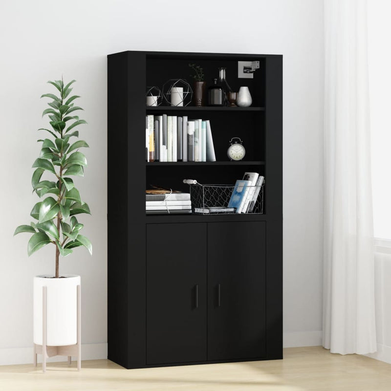 vidaXL fekete szerelt fa faliszekrény 80x33x80 cm