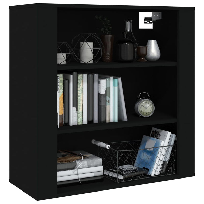 vidaXL fekete szerelt fa faliszekrény 80x33x80 cm